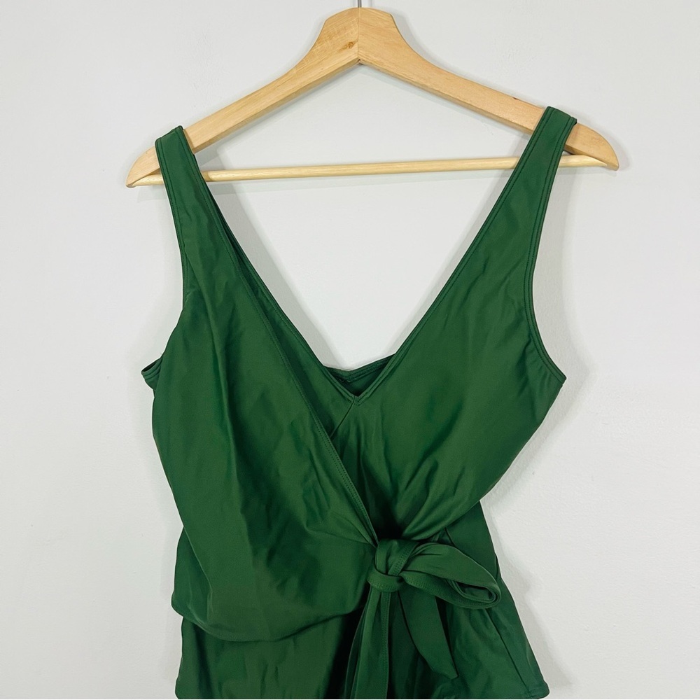 Summersalt The Perfect Wrap Green Wrap One-Piece Swimsuit Size 10 - Picture 6 of 7